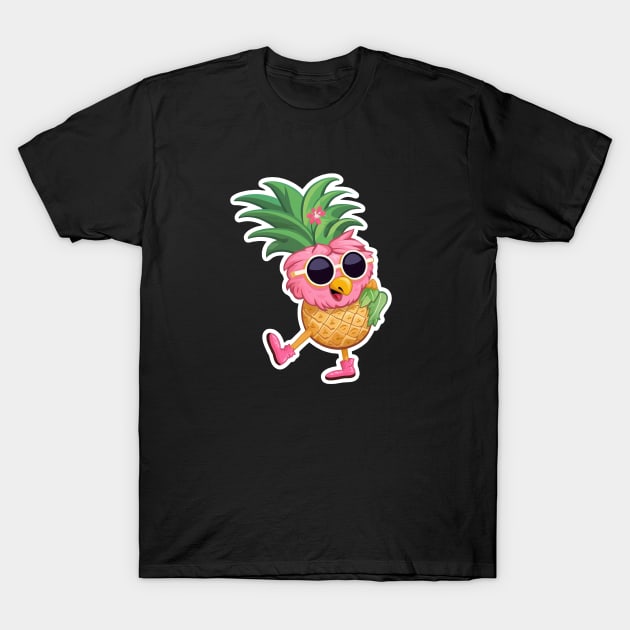 Flamingo and Pineapple: Embrace the Tropical Fusion T-Shirt by 777Design-NW